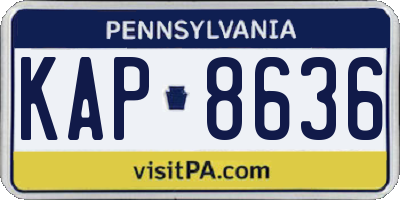 PA license plate KAP8636