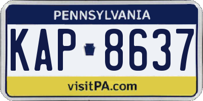 PA license plate KAP8637