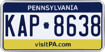 PA license plate KAP8638