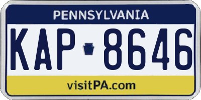 PA license plate KAP8646