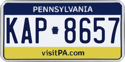 PA license plate KAP8657