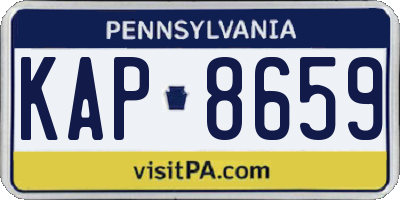 PA license plate KAP8659