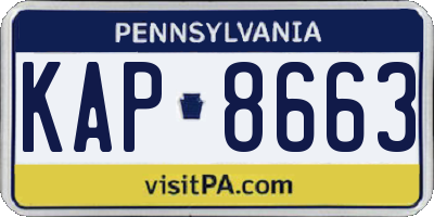 PA license plate KAP8663