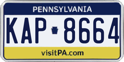 PA license plate KAP8664