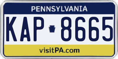 PA license plate KAP8665
