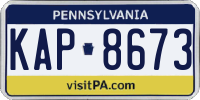 PA license plate KAP8673