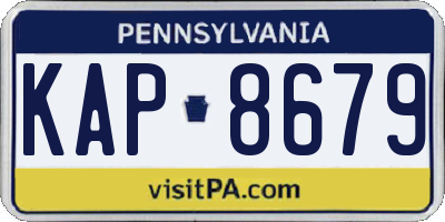 PA license plate KAP8679