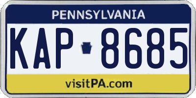 PA license plate KAP8685