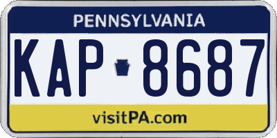 PA license plate KAP8687