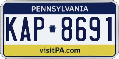 PA license plate KAP8691