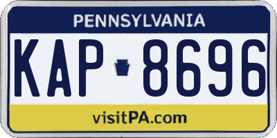 PA license plate KAP8696