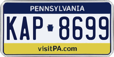 PA license plate KAP8699