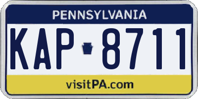 PA license plate KAP8711