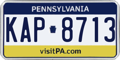 PA license plate KAP8713