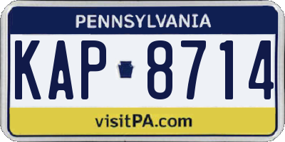 PA license plate KAP8714