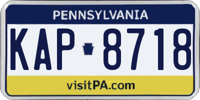 PA license plate KAP8718