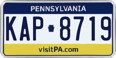 PA license plate KAP8719