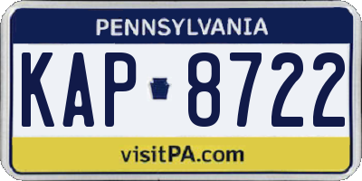 PA license plate KAP8722