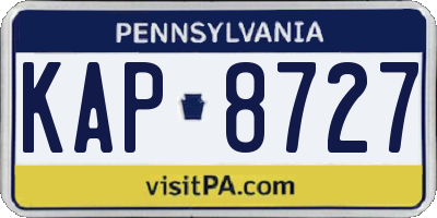 PA license plate KAP8727