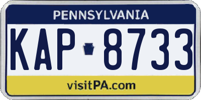 PA license plate KAP8733