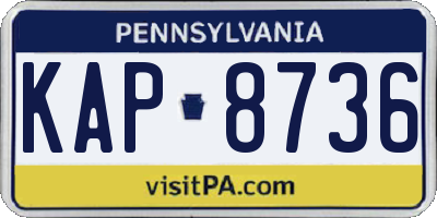 PA license plate KAP8736