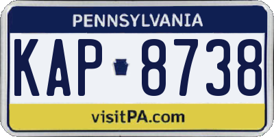 PA license plate KAP8738