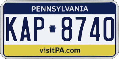 PA license plate KAP8740