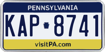 PA license plate KAP8741