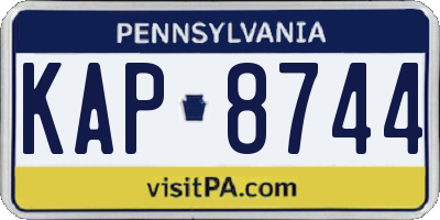 PA license plate KAP8744