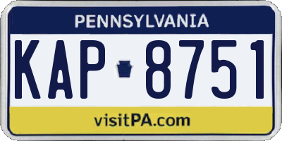 PA license plate KAP8751