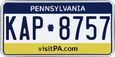 PA license plate KAP8757