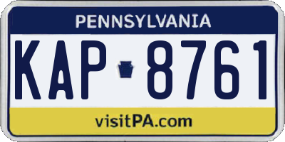 PA license plate KAP8761