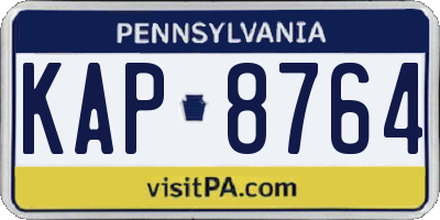 PA license plate KAP8764