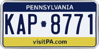 PA license plate KAP8771