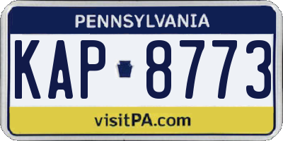 PA license plate KAP8773