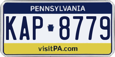 PA license plate KAP8779