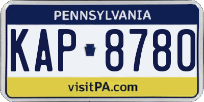 PA license plate KAP8780