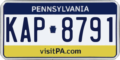 PA license plate KAP8791