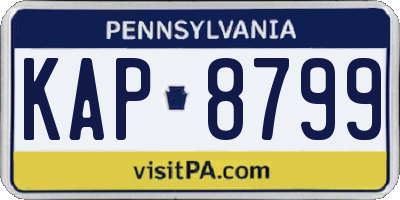 PA license plate KAP8799