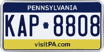 PA license plate KAP8808