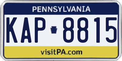 PA license plate KAP8815