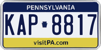 PA license plate KAP8817