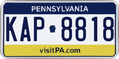 PA license plate KAP8818