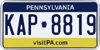 PA license plate KAP8819