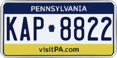 PA license plate KAP8822