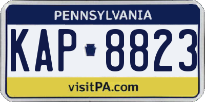 PA license plate KAP8823