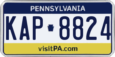 PA license plate KAP8824