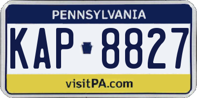 PA license plate KAP8827