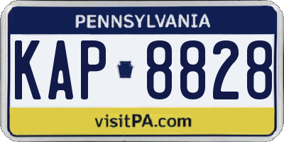 PA license plate KAP8828