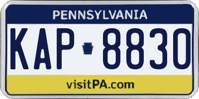 PA license plate KAP8830